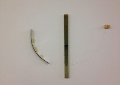 Soosan Danesh, Assemblage III, acrylic on found objects, 60x10cm.