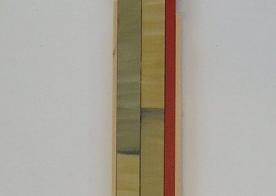 Soosan Danesh, Double & Red, acrylic on wood, 50x7cm.