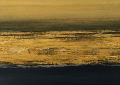 Soosan Danesh, Golden Horizon, acrylic on wood, 24x20cm