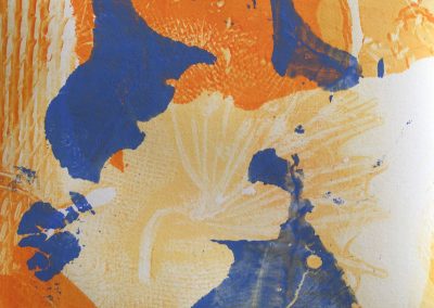 Soosan Danesh, Artists Book, Orange Study, Monoprint, acrylic on paper