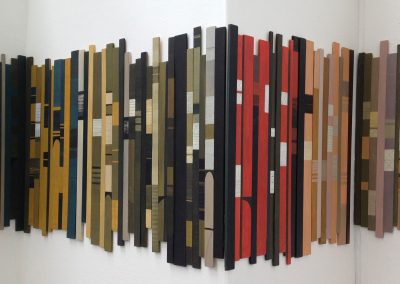 Soosan Danesh, Rhythm I, acrylic on wood, 250x 60cm.