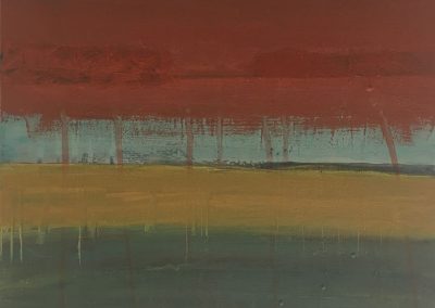 Soosan Danesh, Sea line, acrylic on canvas, 40x40cm