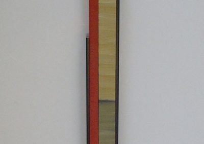 Soosan Danesh, Single & Red, acrylic on wood, 50x5cm.