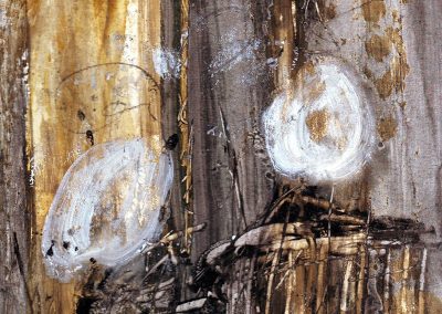Soosan Danesh, Tree trunk, mixed media on paper, 21x21cm