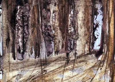 Soosan Danesh, Trees, mixed media on paper, 20x16cm