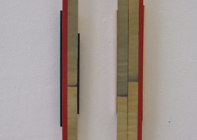 Soosan Danesh, Twins, oil on wood, 40x20cm.