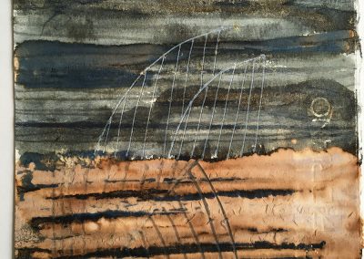 Soosan Danesh, Pink sand, mixed media on paper, 17x17cm