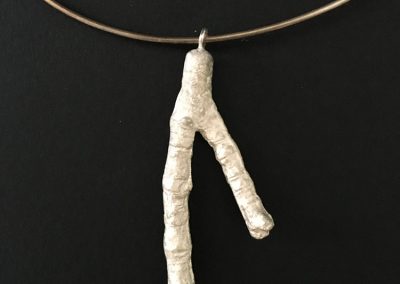 Soosan Danesh, Necklace, Sand casted Sterling Silver, 6x3cm
